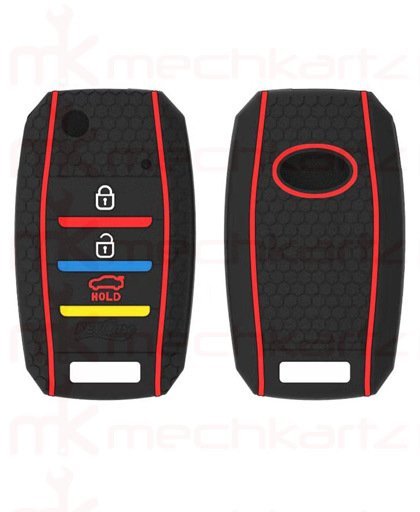 Premium Quality Silicone Key Cover for Kia Seltos 3 Button Flip Type