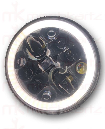 Universal 7 Inch Full Angel Ring 11 LED Headlight Imported