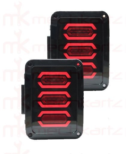 Mahindra Thar Jeep LED Wrangler Hexagon Type Tail Light Set