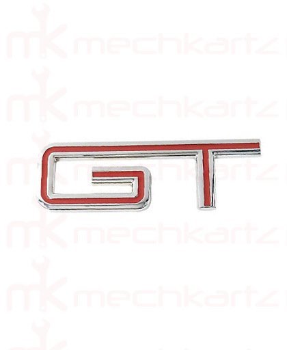 Universal GT logo Metal Red Chrome