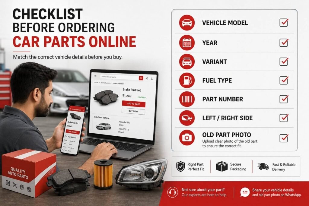 Checklist for buying car spare parts online in India