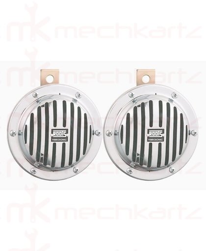 Roots Vibrosonic Universal 12V High+Low Tone Chrome Finish Horn Set For All Car Models